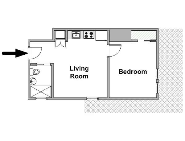 Nueva York 1 Dormitorio apartamento - esquema  (NY-19640)