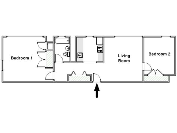 Nueva York 2 Dormitorios apartamento - esquema  (NY-19643)