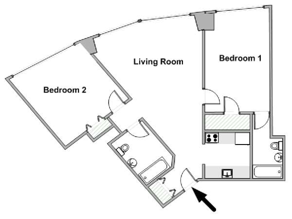 New York 3 Zimmer wohnungsvermietung - layout  (NY-19665)