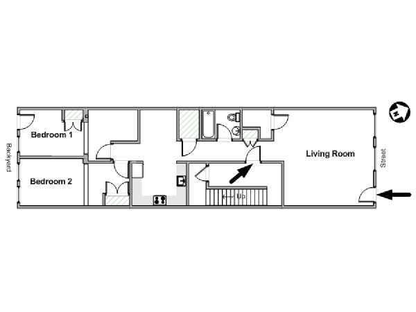 New York 2 Camere da letto appartamento - piantina approssimativa dell' appartamento  (NY-19688)