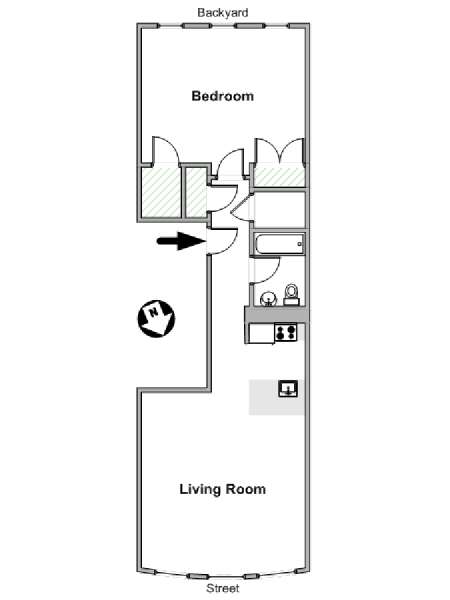 New York 1 Bedroom apartment - apartment layout  (NY-19689)