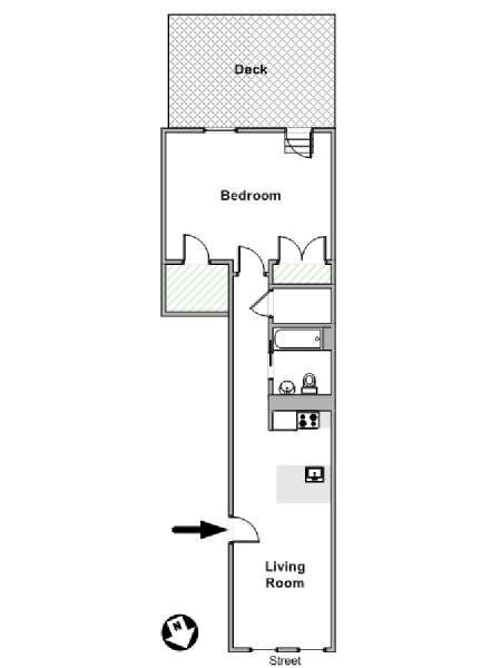 New York 2 Zimmer wohnungsvermietung - layout  (NY-19690)