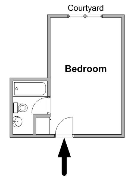 New York Monolocale appartamento casa vacanze - piantina approssimativa dell' appartamento  (NY-19720)