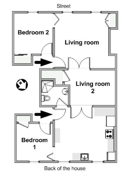 New York 2 Bedroom apartment - apartment layout  (NY-19729)