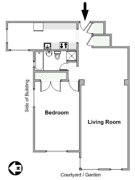 New York T2 logement location appartement - plan schématique  (NY-19732)