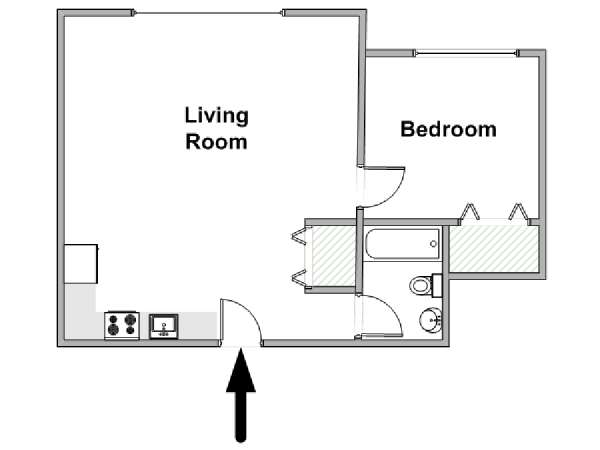 New York 2 Zimmer wohnungsvermietung - layout  (NY-19734)