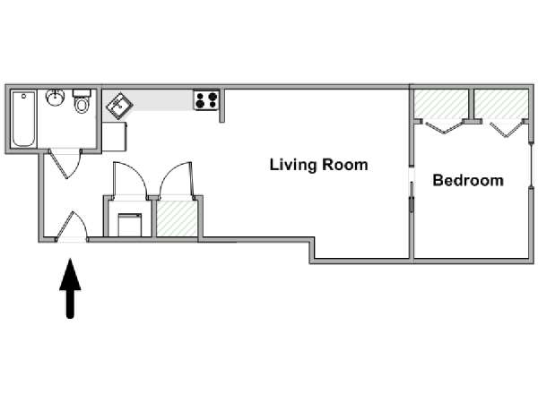 Nueva York 1 Dormitorio apartamento - esquema  (NY-19735)