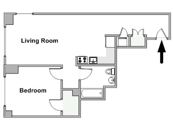 New York 2 Zimmer wohnungsvermietung - layout  (NY-19740)