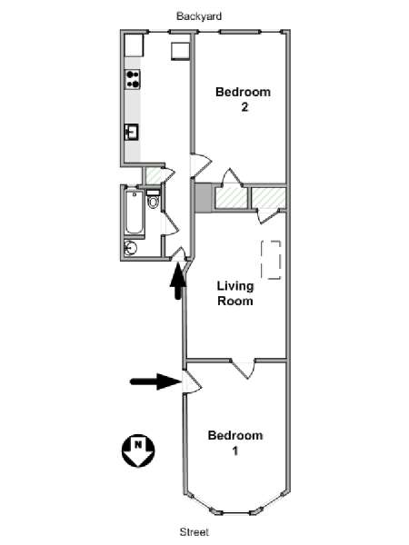 Nueva York 2 Dormitorios apartamento - esquema  (NY-19741)