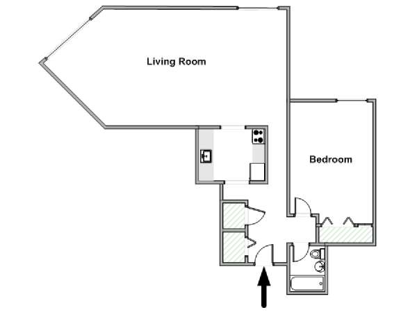 Nueva York 1 Dormitorio apartamento - esquema  (NY-19743)