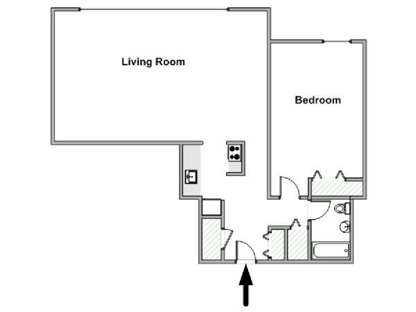 New York T2 logement location appartement - plan schématique  (NY-19744)