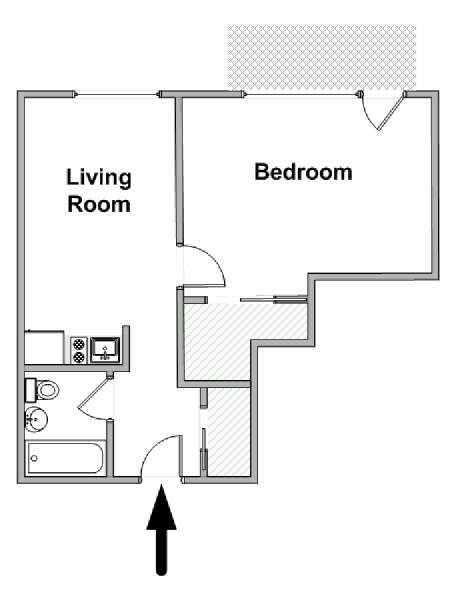 New York 1 Bedroom apartment - apartment layout  (NY-19754)