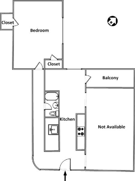 New York T2 appartement colocation - plan schématique  (NY-19755)