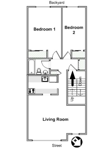 New York 2 Bedroom apartment - apartment layout  (NY-19766)