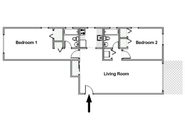 New York 2 Bedroom apartment - apartment layout  (NY-19787)