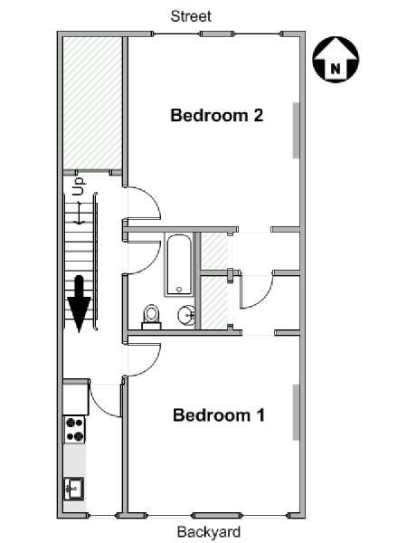 New York 2 Bedroom roommate share apartment - apartment layout  (NY-19789)