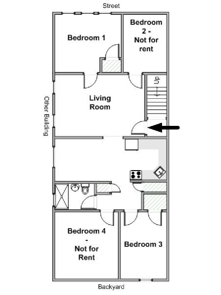 New York T5 appartement colocation - plan schématique  (NY-19806)