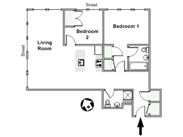 Nueva York 2 Dormitorios apartamento - esquema  (NY-19807)