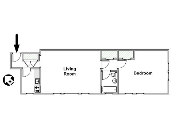 New York 1 Bedroom apartment - apartment layout  (NY-19820)