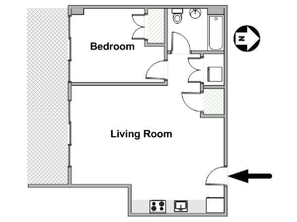 New York 2 Zimmer - Penthaus wohnungsvermietung - layout  (NY-19833)