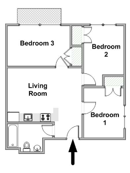 New York 4 Zimmer wohngemeinschaft - layout  (NY-19851)