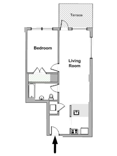 New York 1 Bedroom apartment - apartment layout  (NY-19856)