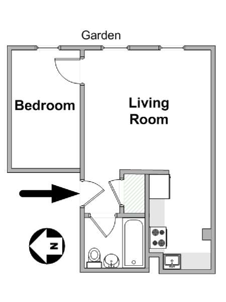 New York 1 Bedroom apartment - apartment layout  (NY-19867)