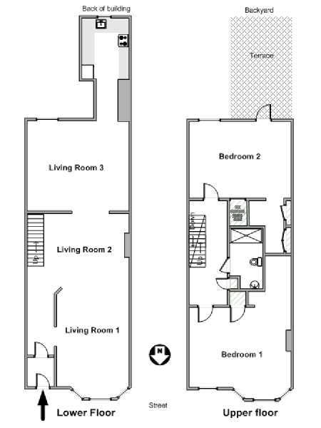 New York 4 Bedroom roommate share apartment - apartment layout  (NY-19880)