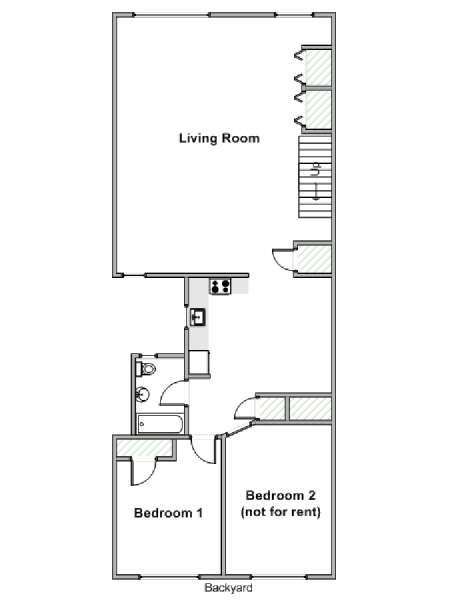 New York 2 Bedroom roommate share apartment - apartment layout  (NY-19883)