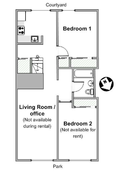 New York T3 appartement colocation - plan schématique  (NY-19887)