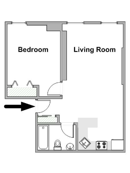 New York 1 Bedroom apartment - apartment layout  (NY-19894)