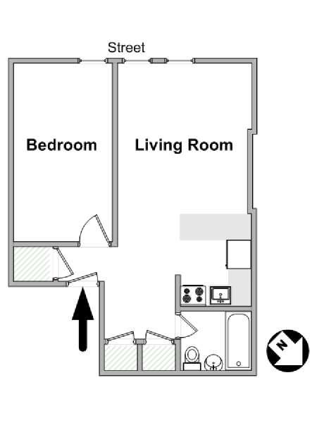 New York 1 Bedroom apartment - apartment layout  (NY-19913)