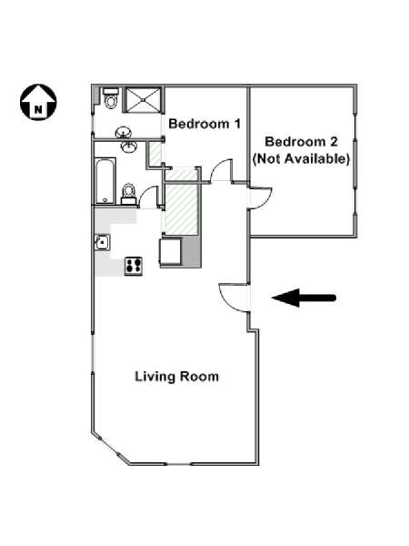 New York T3 appartement colocation - plan schématique  (NY-7445)