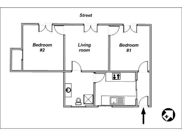 Paris Apartment: 2 Bedroom Apartment Rental in Le Marais (PA-3921)