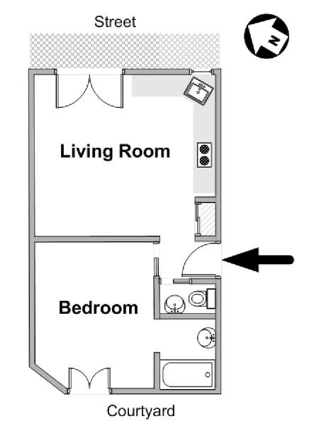 Paris 2 Zimmer wohnungsvermietung - layout  (PA-4157)