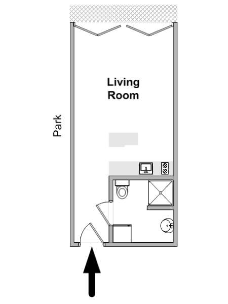 Paris Studio accommodation - apartment layout  (PA-4908)