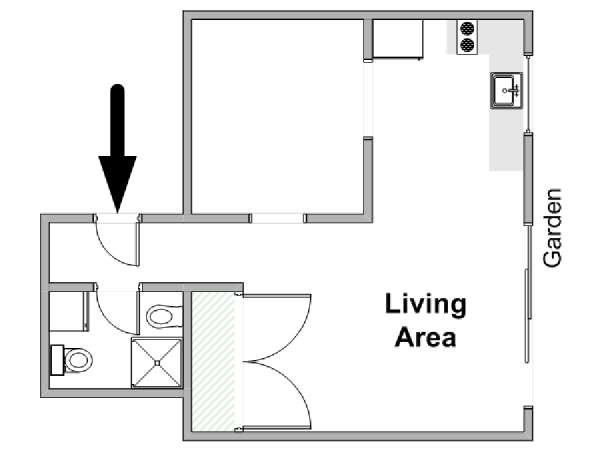 Paris Studio apartment - apartment layout  (PA-4914)