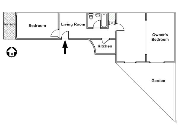 Paris T3 appartement bed breakfast - plan schématique  (PA-4915)