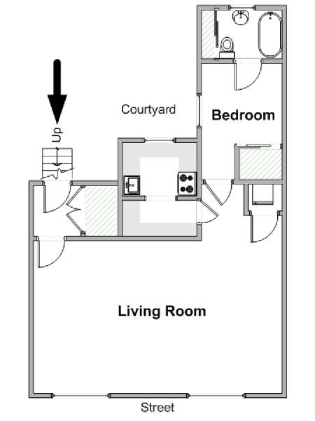 Paris 1 Bedroom apartment - apartment layout  (PA-4917)