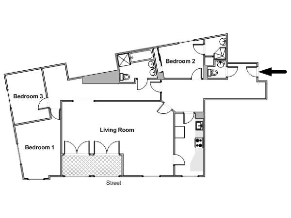 Sud de la France - Provence - T4 logement location appartement - plan schématique  (PR-1280)