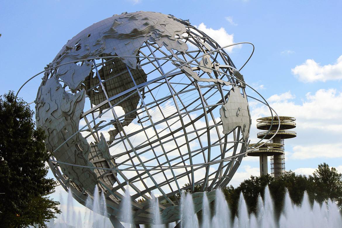 Immagine del Flushing Meadows-Corona Park e dell'Unisfera nel Queens